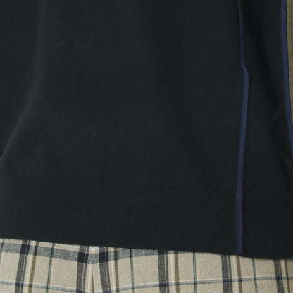 バイカラーパイピングハイネックニット  540003