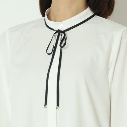 ジョーゼット細パイピングブラウス  550202