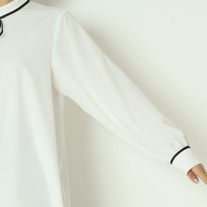 ジョーゼット細パイピングブラウス  550202