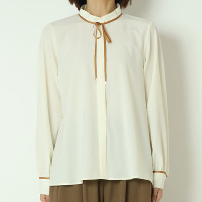 ジョーゼット細パイピングブラウス  550202