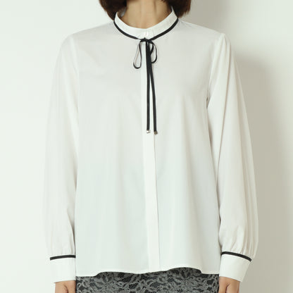 ジョーゼット細パイピングブラウス  550202