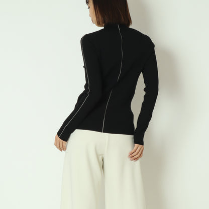 ダブル切り替え配色ラインリブニット 550001