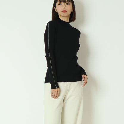 ダブル切り替え配色ラインリブニット 550001