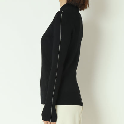 ダブル切り替え配色ラインリブニット 550001