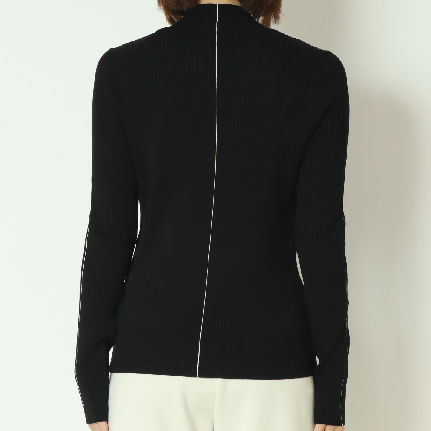 ダブル切り替え配色ラインリブニット 550001