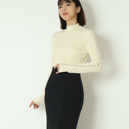 ダブル切り替え配色ラインリブニット 550001