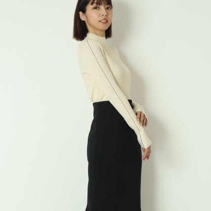 ダブル切り替え配色ラインリブニット 550001