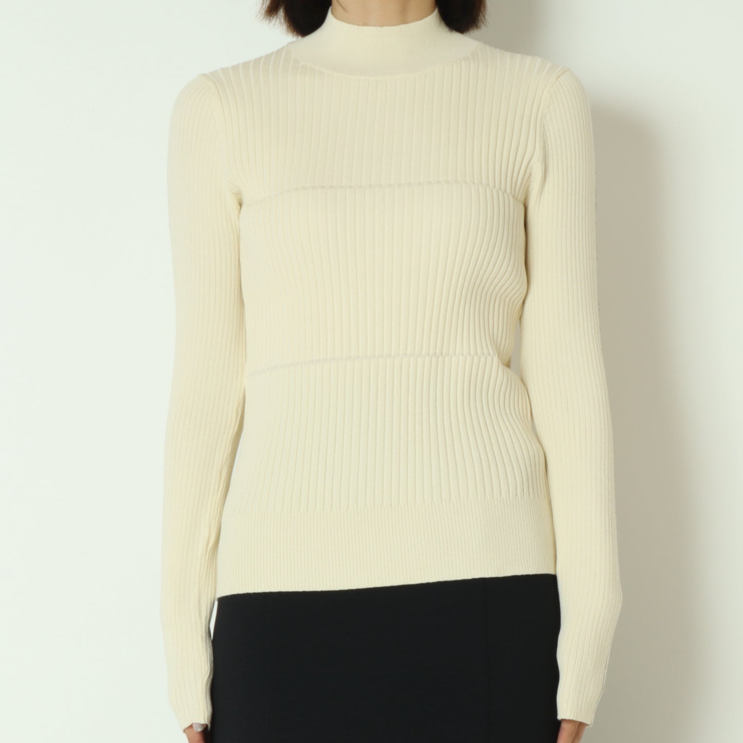 ダブル切り替え配色ラインリブニット 550001