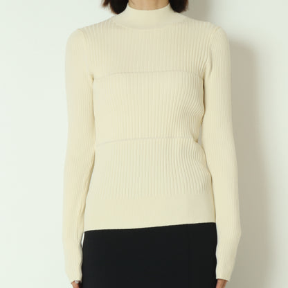 ダブル切り替え配色ラインリブニット 550001