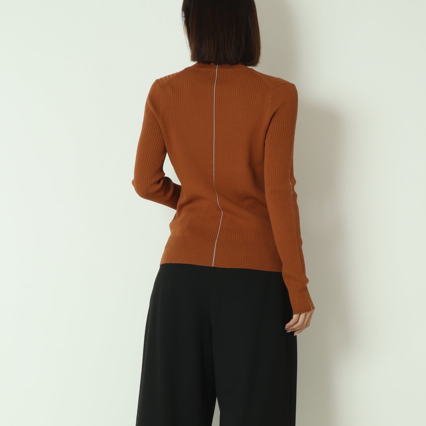 ダブル切り替え配色ラインリブニット 550001