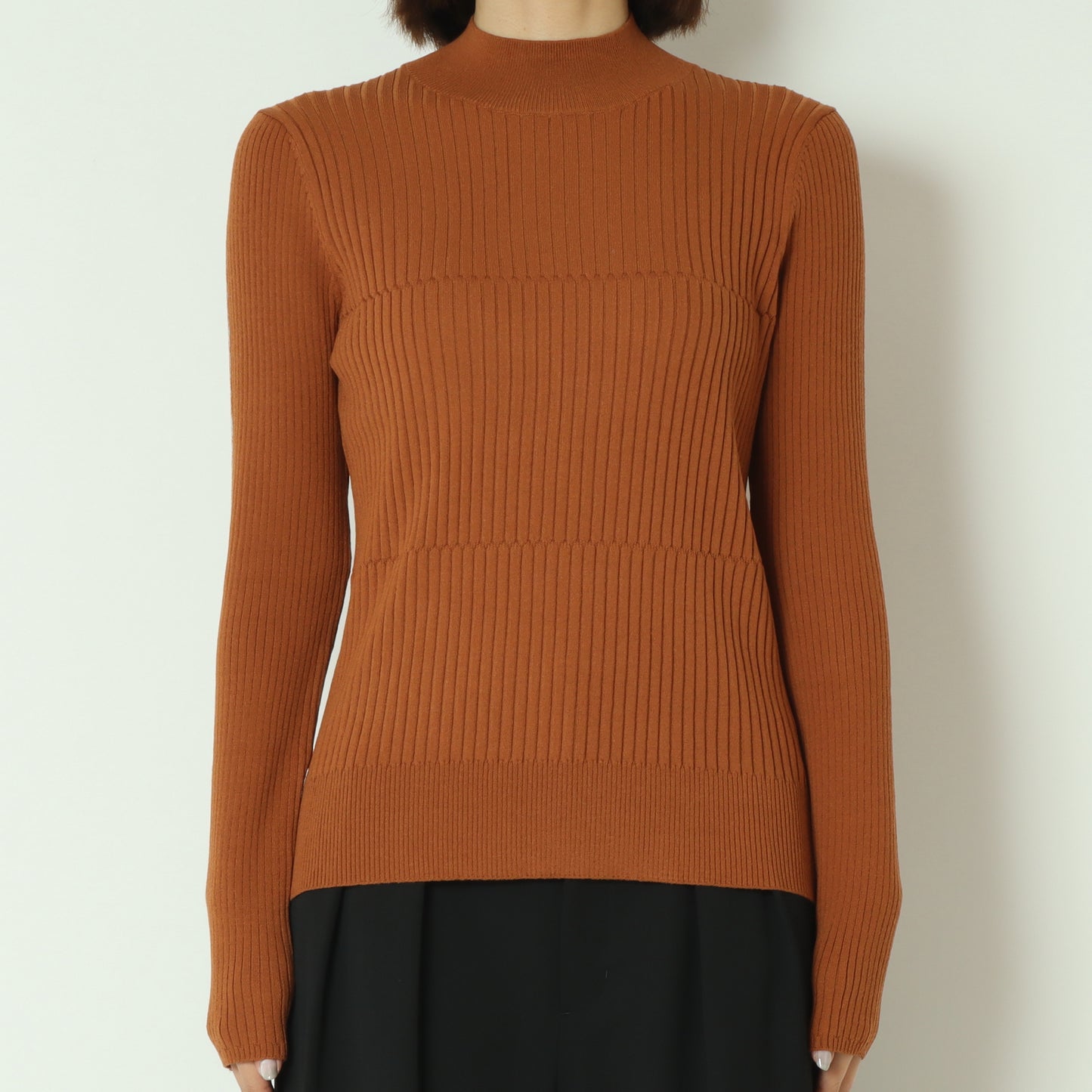 ダブル切り替え配色ラインリブニット 550001