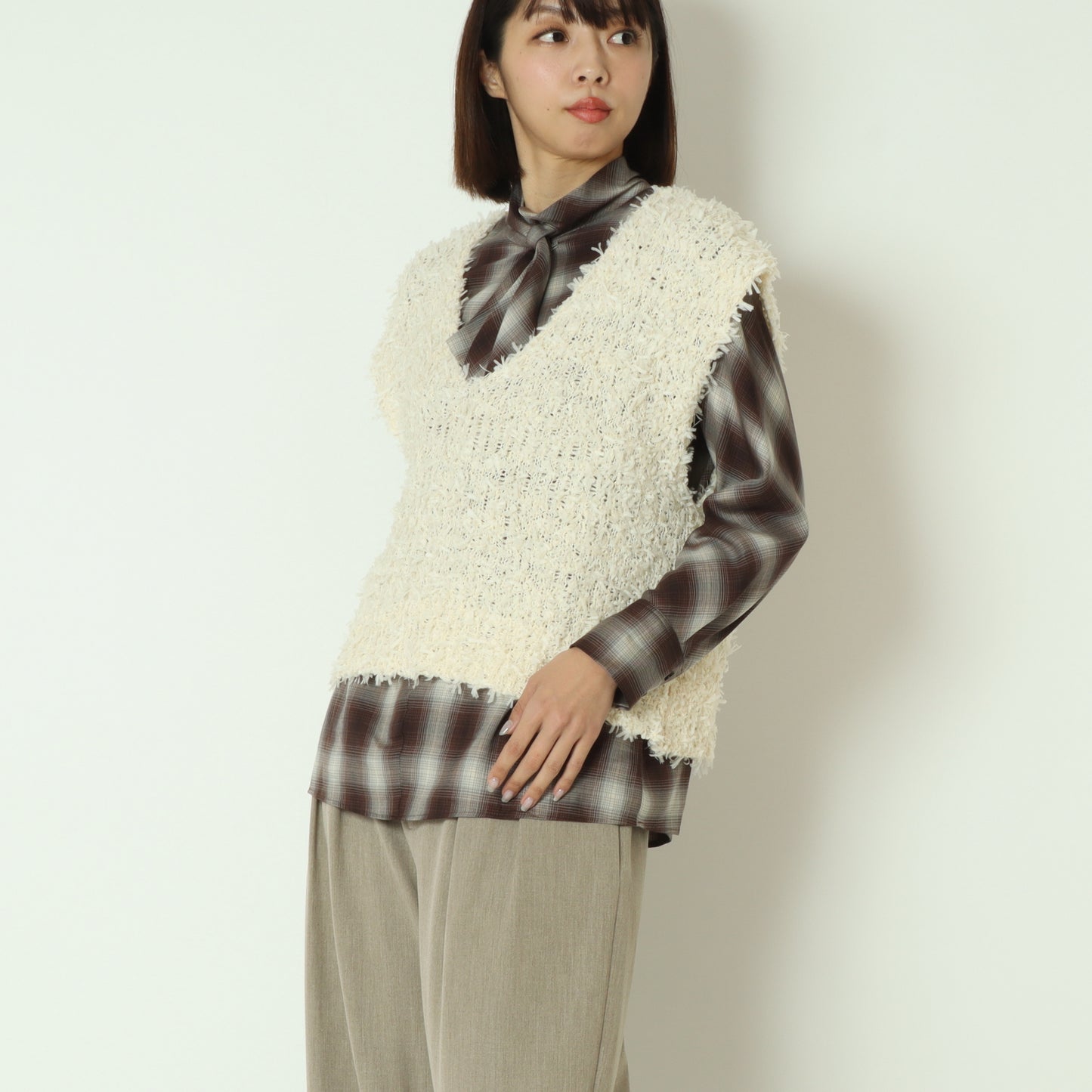 テープヤーンVネックベスト 551001