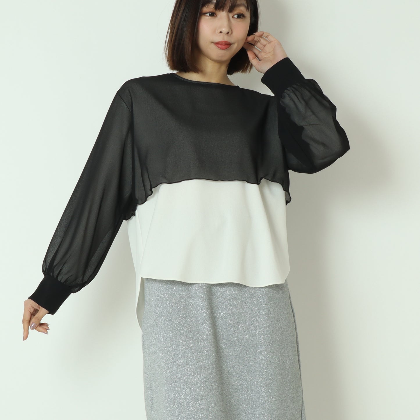 シアーレイヤードブラウス  551202