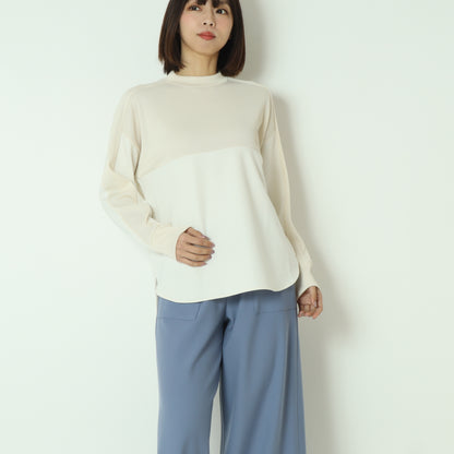 リブ切替デザインカットソー  551103