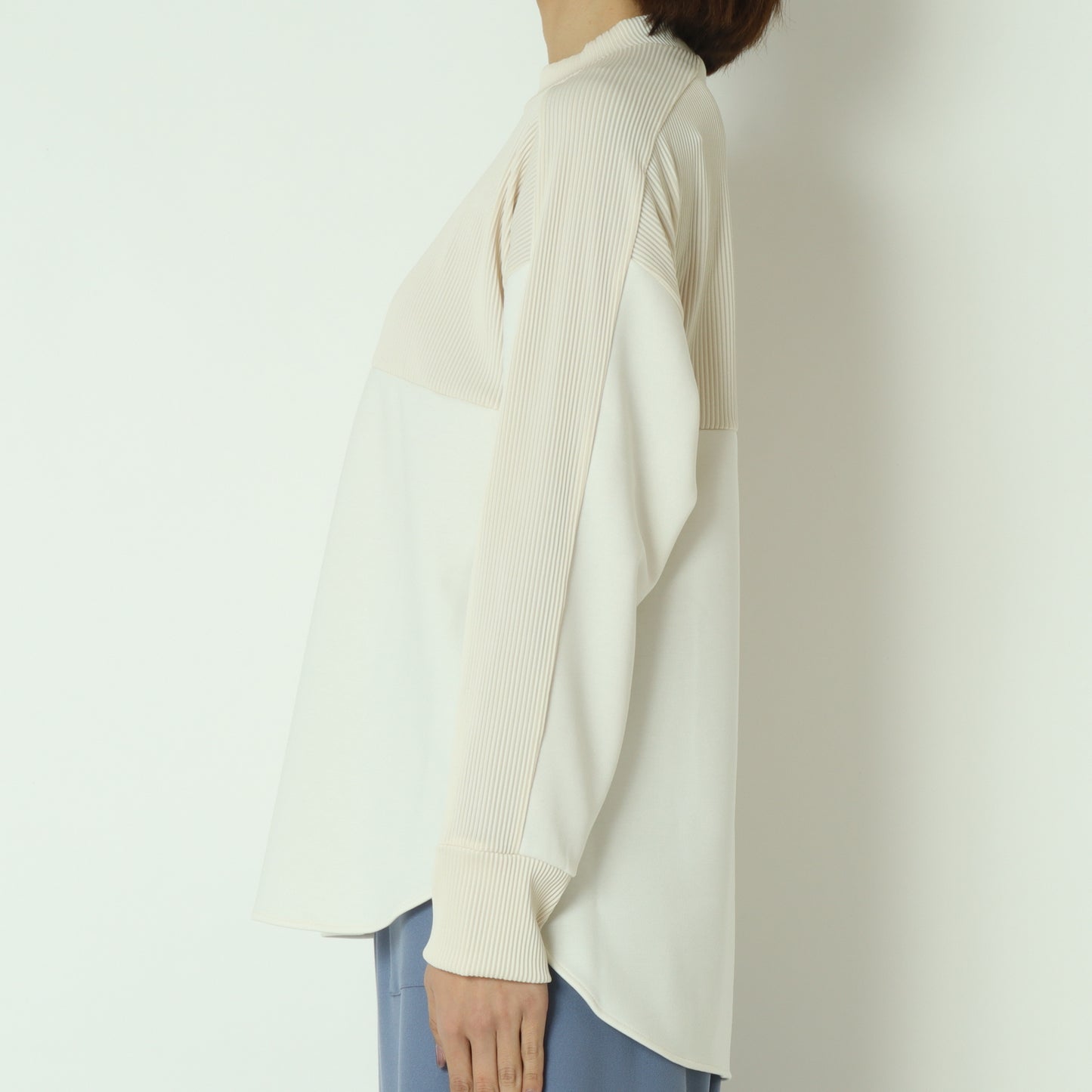 リブ切替デザインカットソー  551103