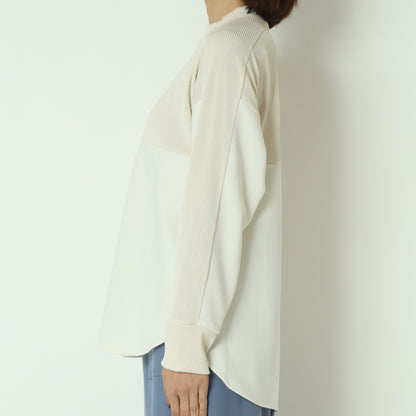 リブ切替デザインカットソー  551103