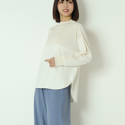 リブ切替デザインカットソー  551103