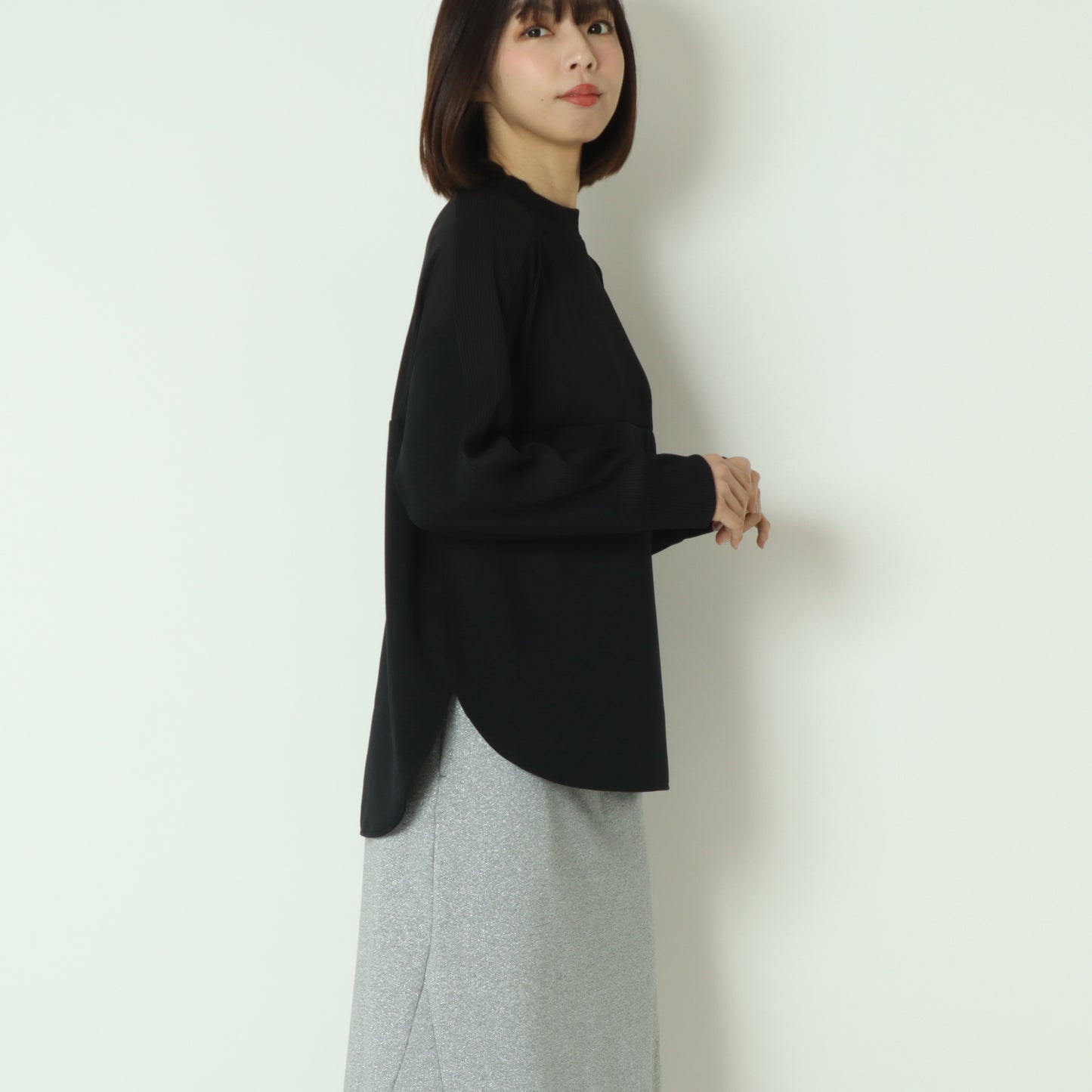 リブ切替デザインカットソー  551103