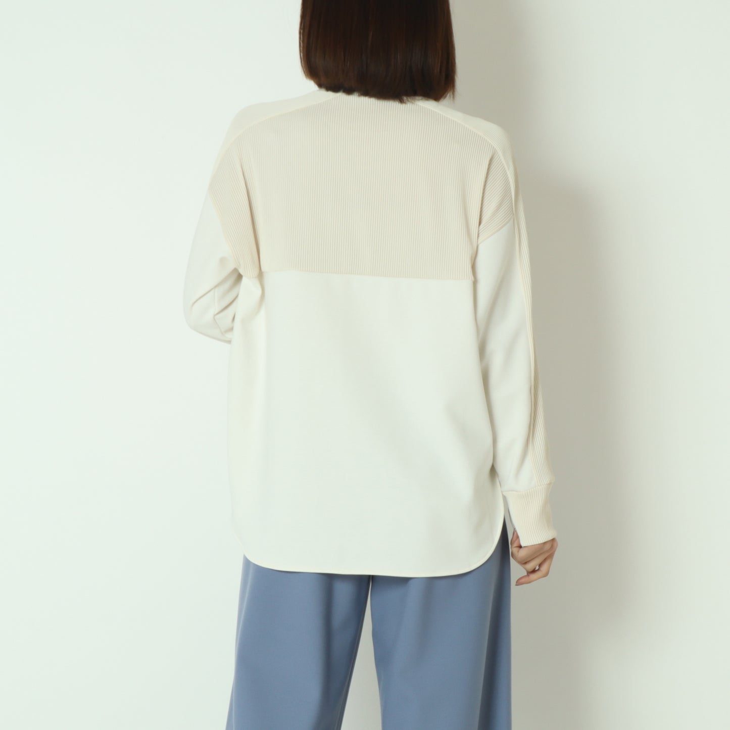 リブ切替デザインカットソー  551103