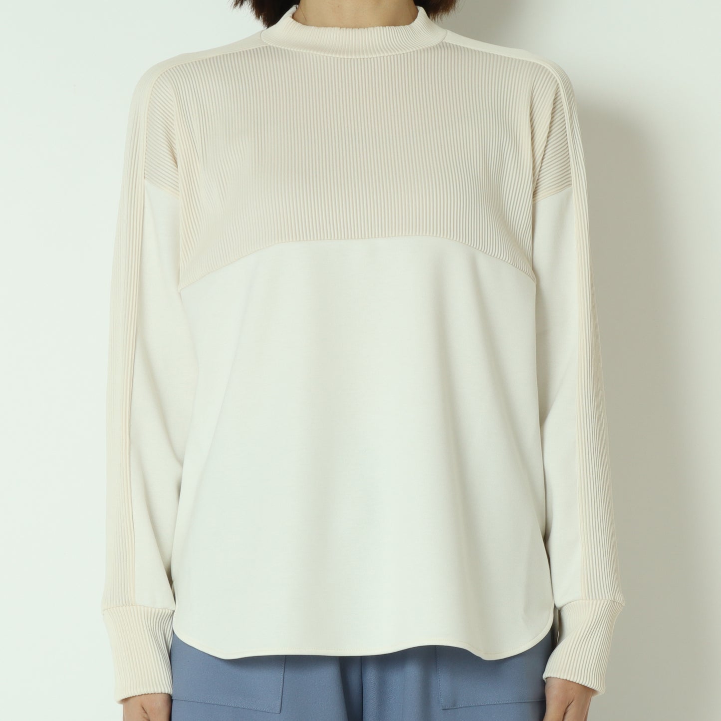 リブ切替デザインカットソー  551103