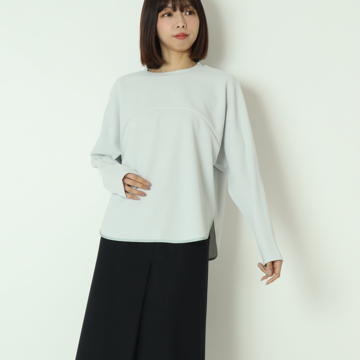 配色パイピング切り替えカットソー  551102