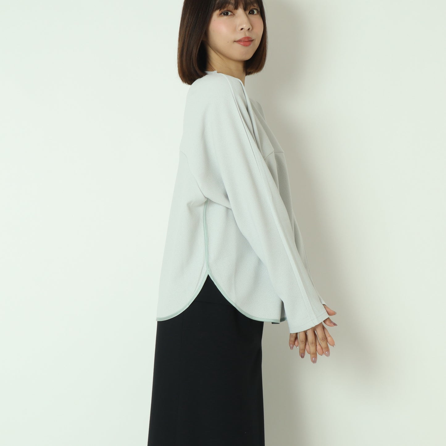 配色パイピング切り替えカットソー  551102