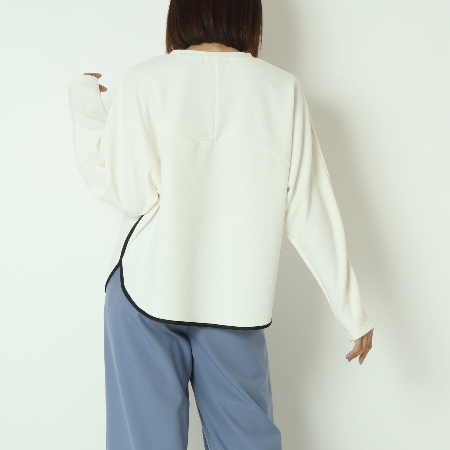 配色パイピング切り替えカットソー  551102