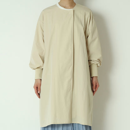 リブ袖ノーカラーコート 80267002