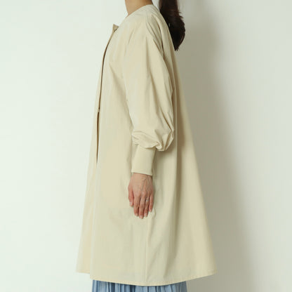 リブ袖ノーカラーコート 80267002