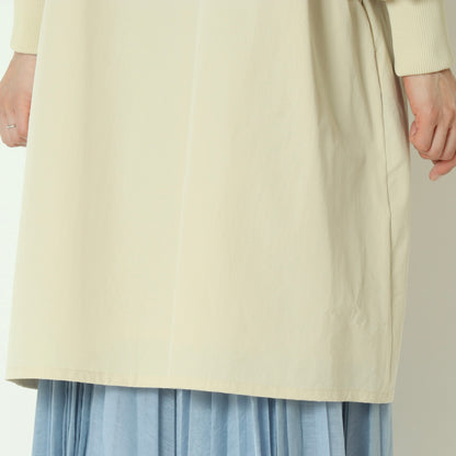 リブ袖ノーカラーコート 80267002