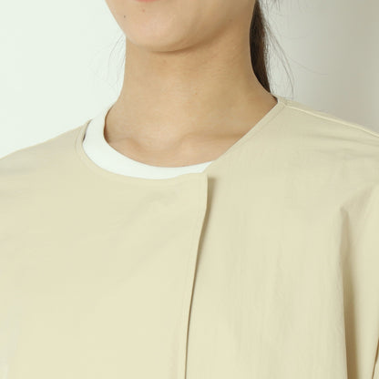 リブ袖ノーカラーコート 80267002