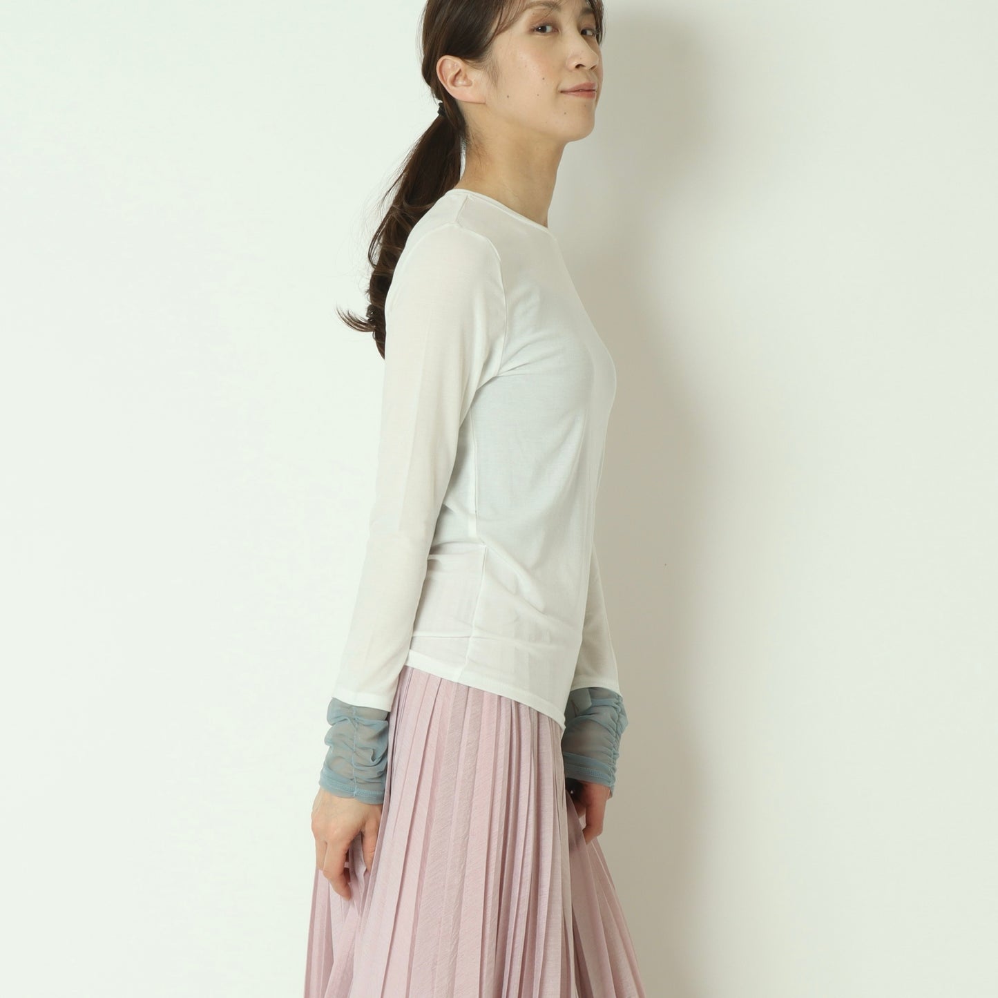 袖シャーリングプルオーバー   80267005