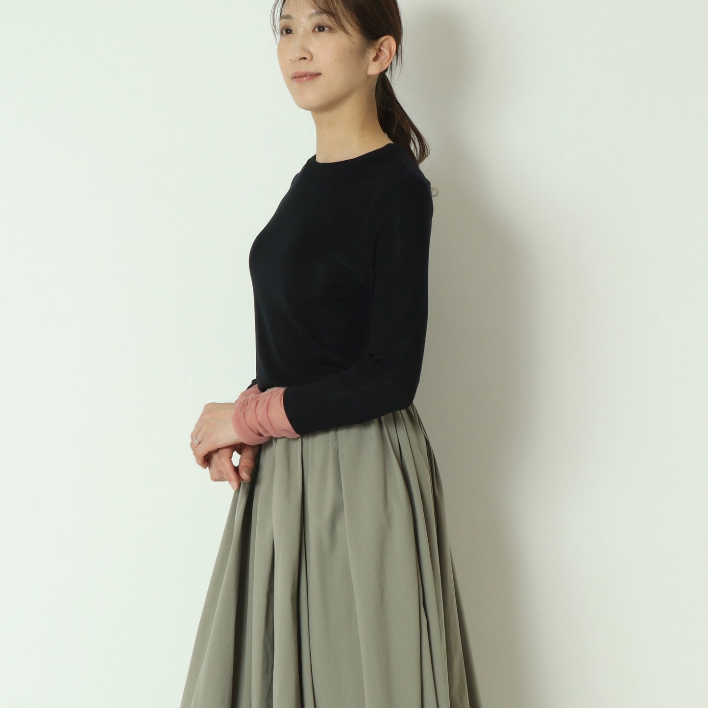 袖シャーリングプルオーバー   80267005