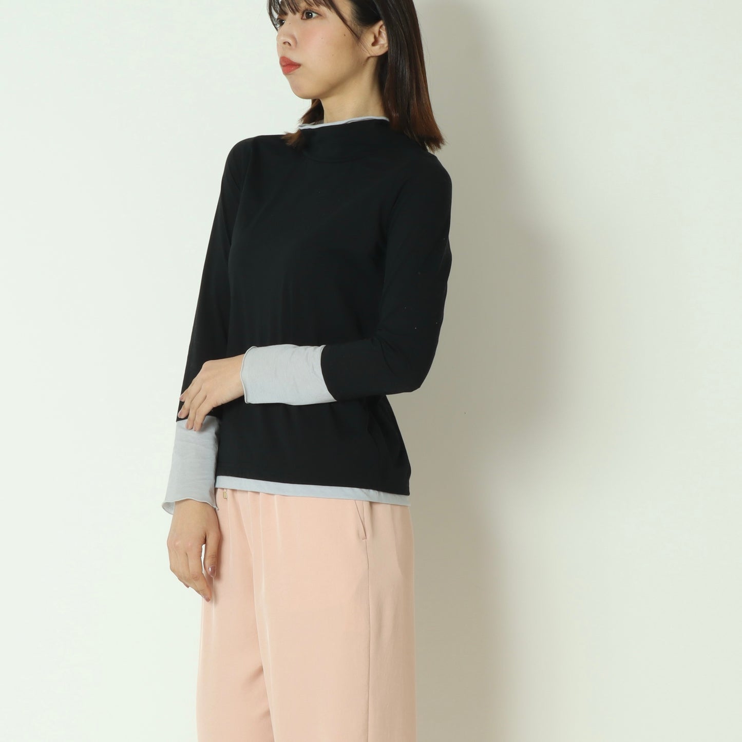 バイカラーシースルーメロウカットソー  20267644