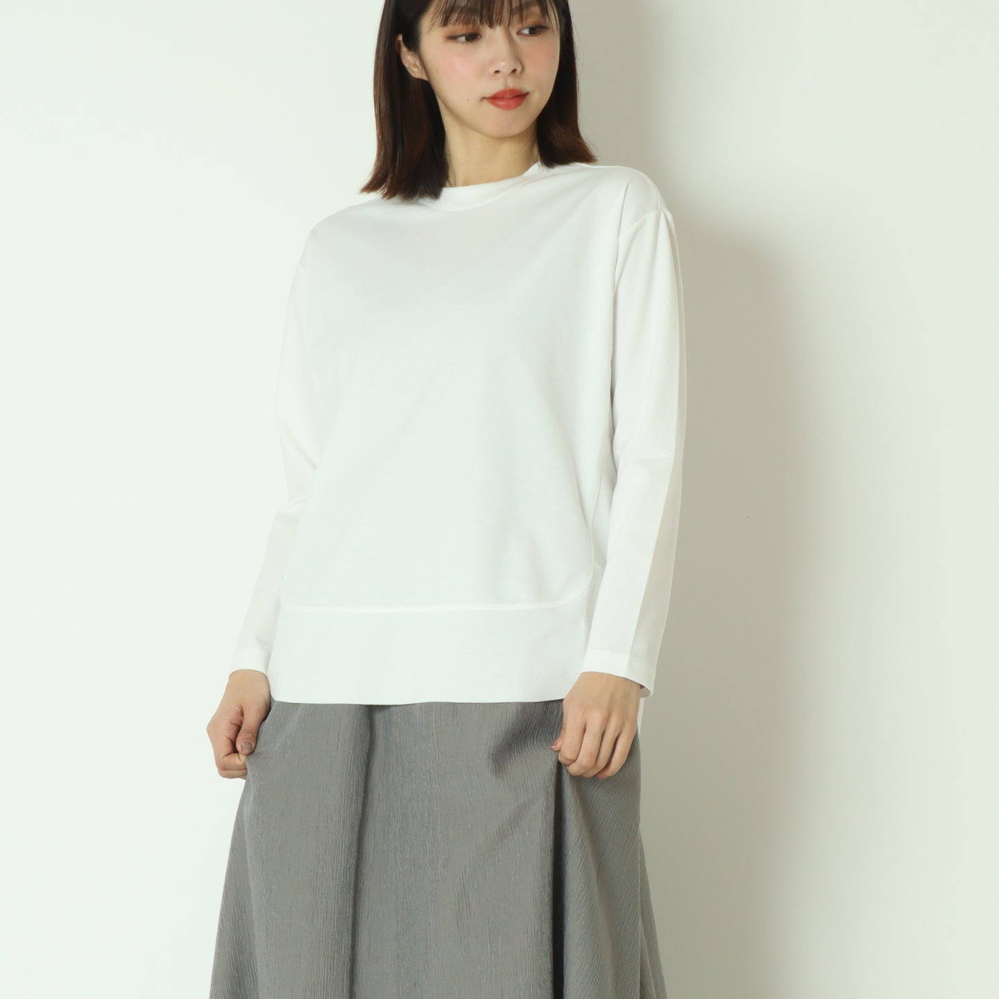 裾切替長袖カットソー  80990210