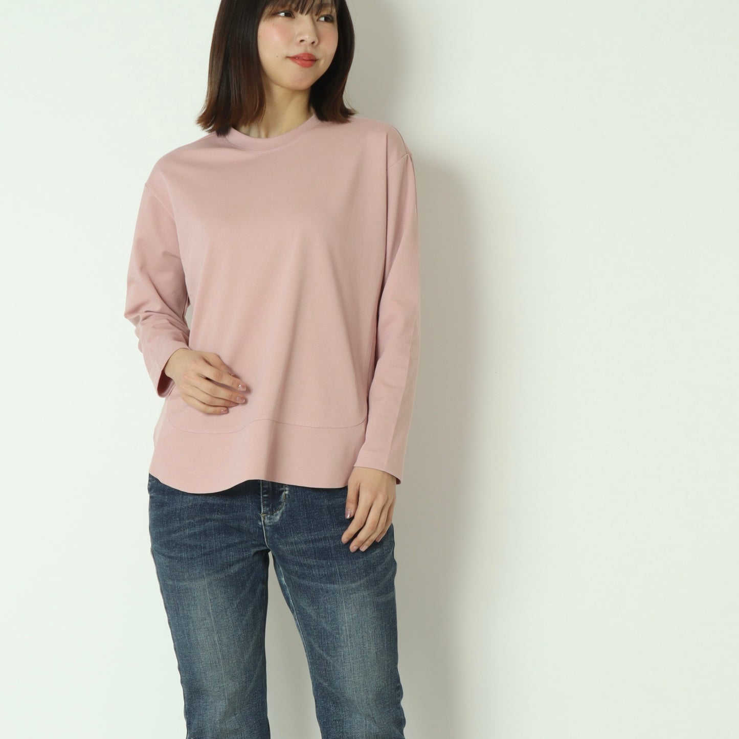 裾切替長袖カットソー  80990210