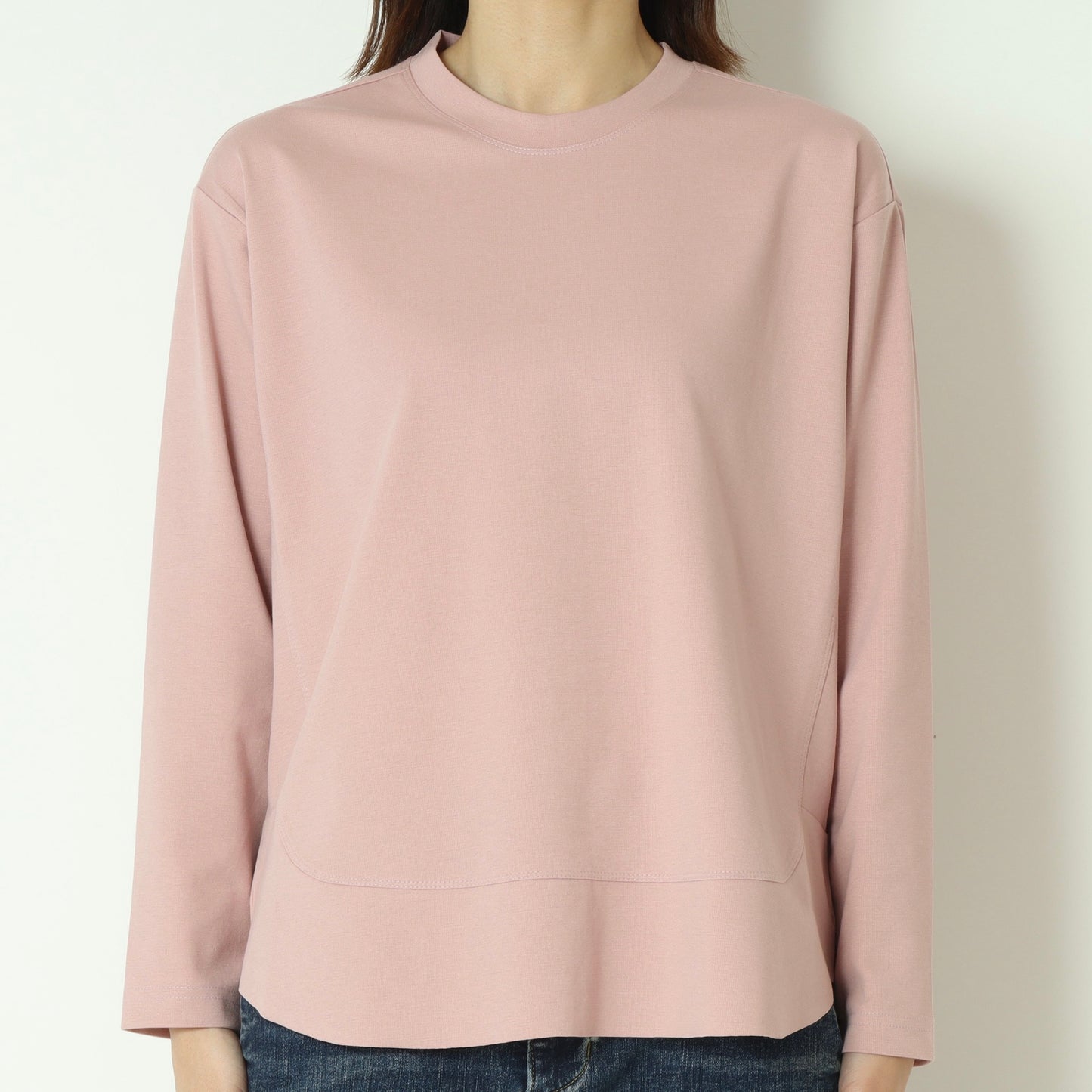 裾切替長袖カットソー  80990210