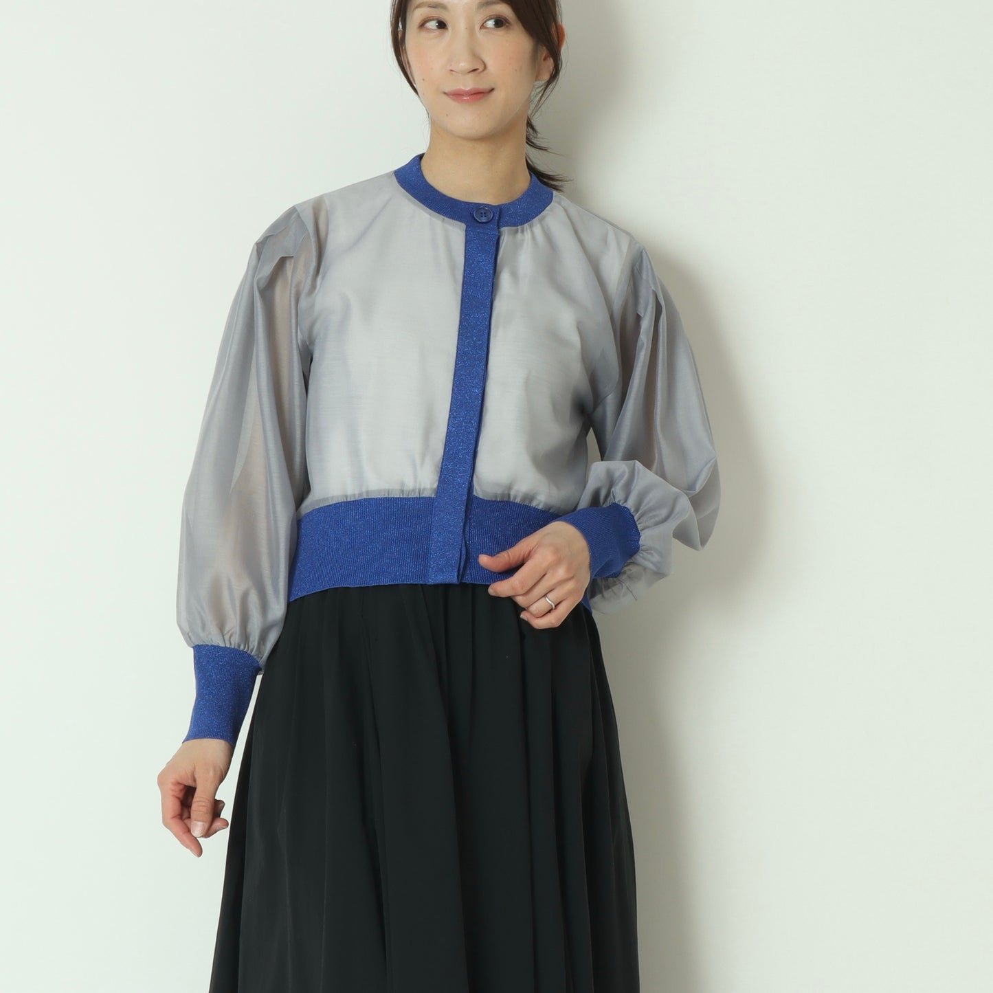 シアー切替配色カーディガン　80267113