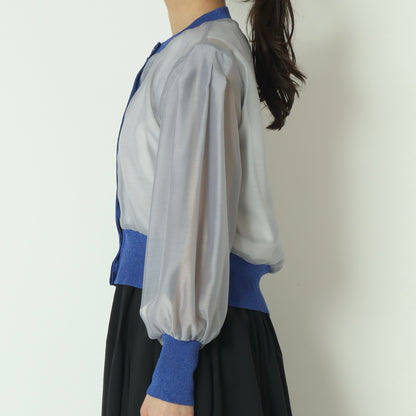 シアー切替配色カーディガン　80267113