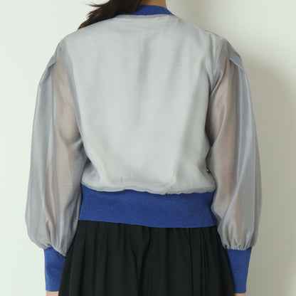 シアー切替配色カーディガン　80267113