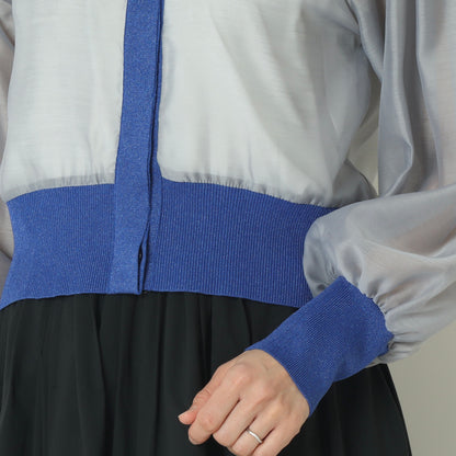 シアー切替配色カーディガン　80267113