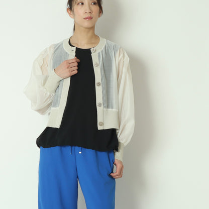 シアー切替配色カーディガン　80267113
