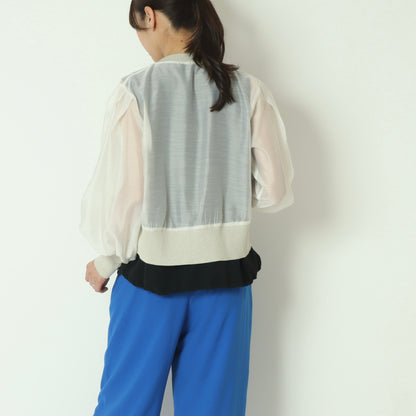 シアー切替配色カーディガン　80267113
