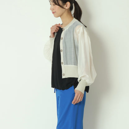 シアー切替配色カーディガン　80267113