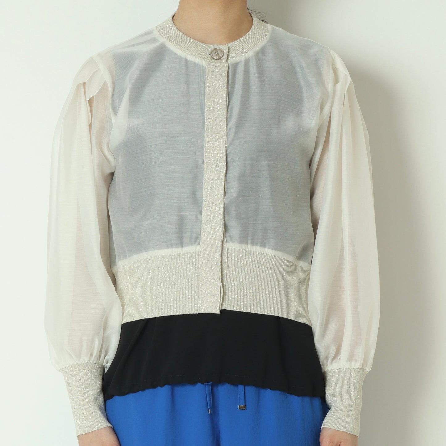 シアー切替配色カーディガン　80267113