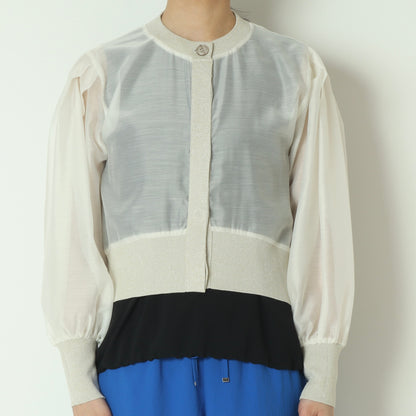 シアー切替配色カーディガン　80267113
