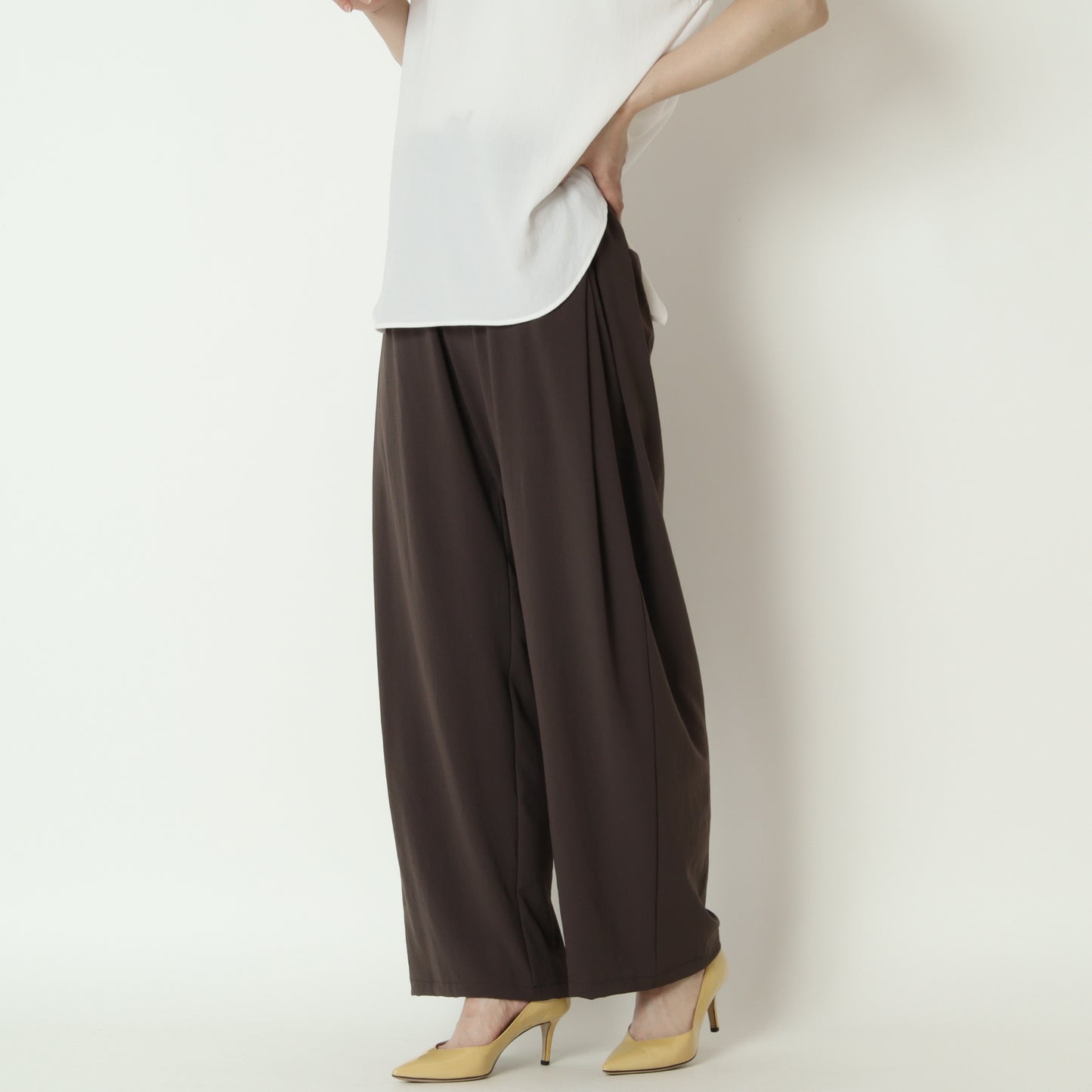 ストレッチシフォンサイドタックパンツ　80268206