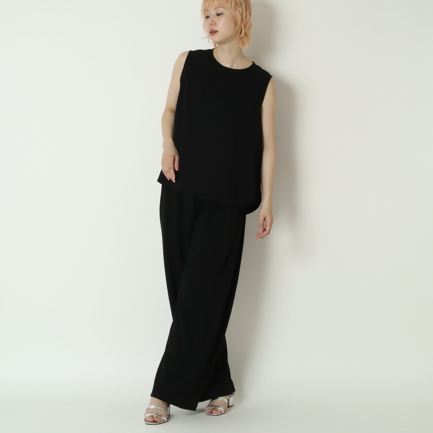 ストレッチシフォンサイドタックパンツ　80268206