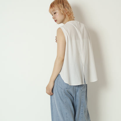 ストレッチシフォンノースリーブブラウス　80268710