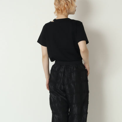 スリットネックデザインTシャツ 21268438